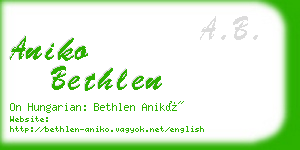 aniko bethlen business card